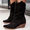 Fashion Thigh High Boots Winter New Mid Heel 40-43 Burnt Flower Low Cut Women's Boots Platform Shoes