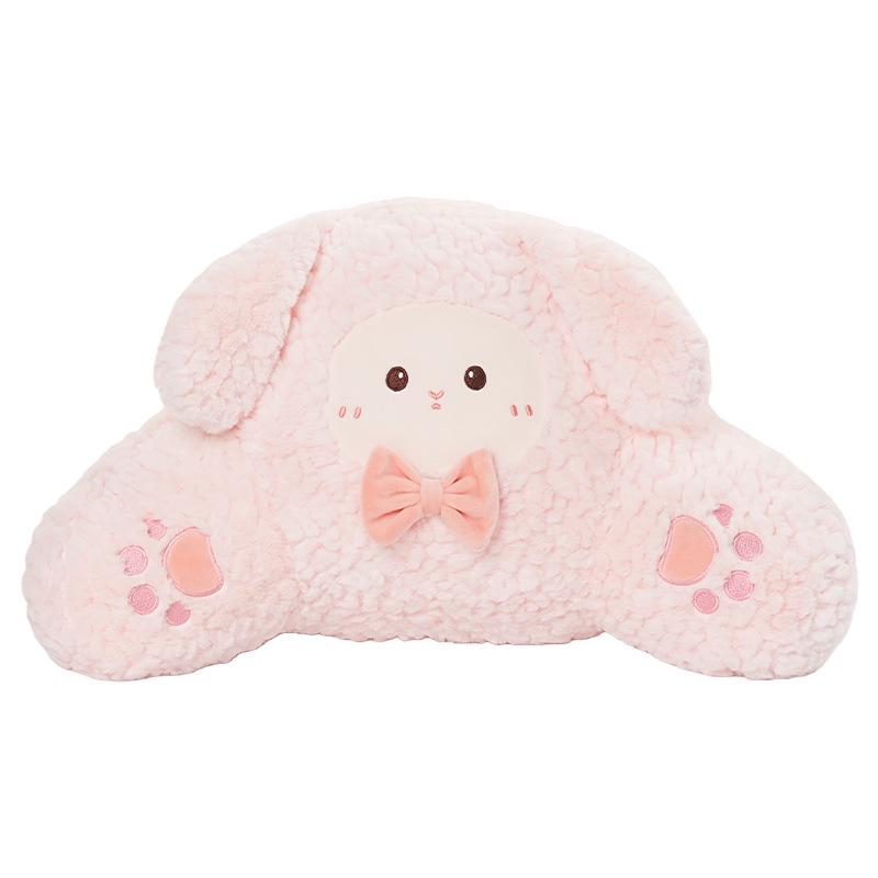Plush Winter Car Headrest & Lumbar Support: Cute Cartoon Neck Pillow & Backrest Cushion