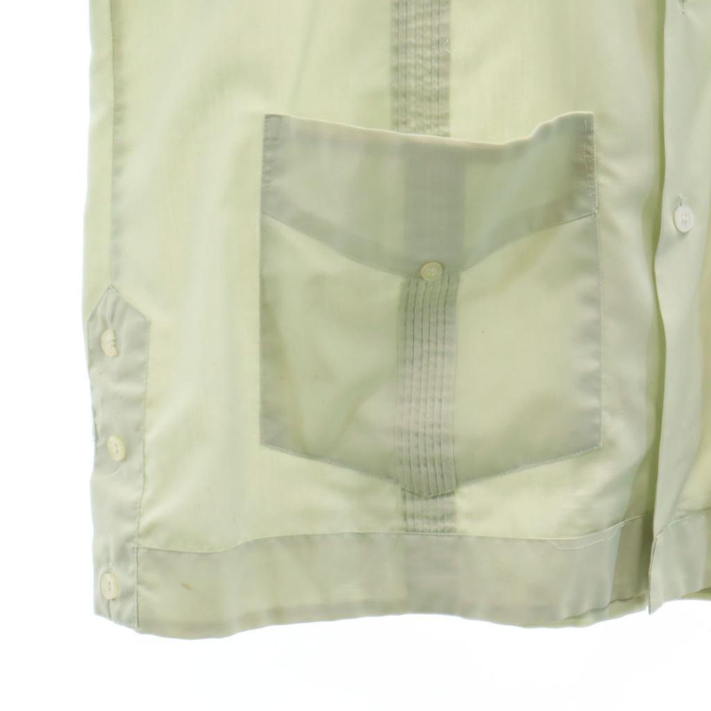 LWILDER 80s Vintage Short Sleeve Cuban Shirt M Mint Green Men's Used