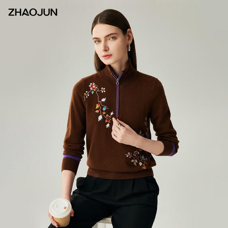 

Zhaojun Women s 100% Cashmere Long-Sleeve Turn-Down Collar Sweater XL