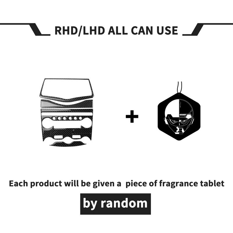 5pcs Carbon Fiber Interior Auto Radio Console System Panel Trim Sticker For Nissan 370Z Z34 2009- Modification Decoration