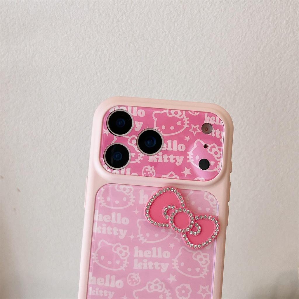 KT Cat Bowknot Shockproof Phone Case for iPhone 15/17/16 Pro Max