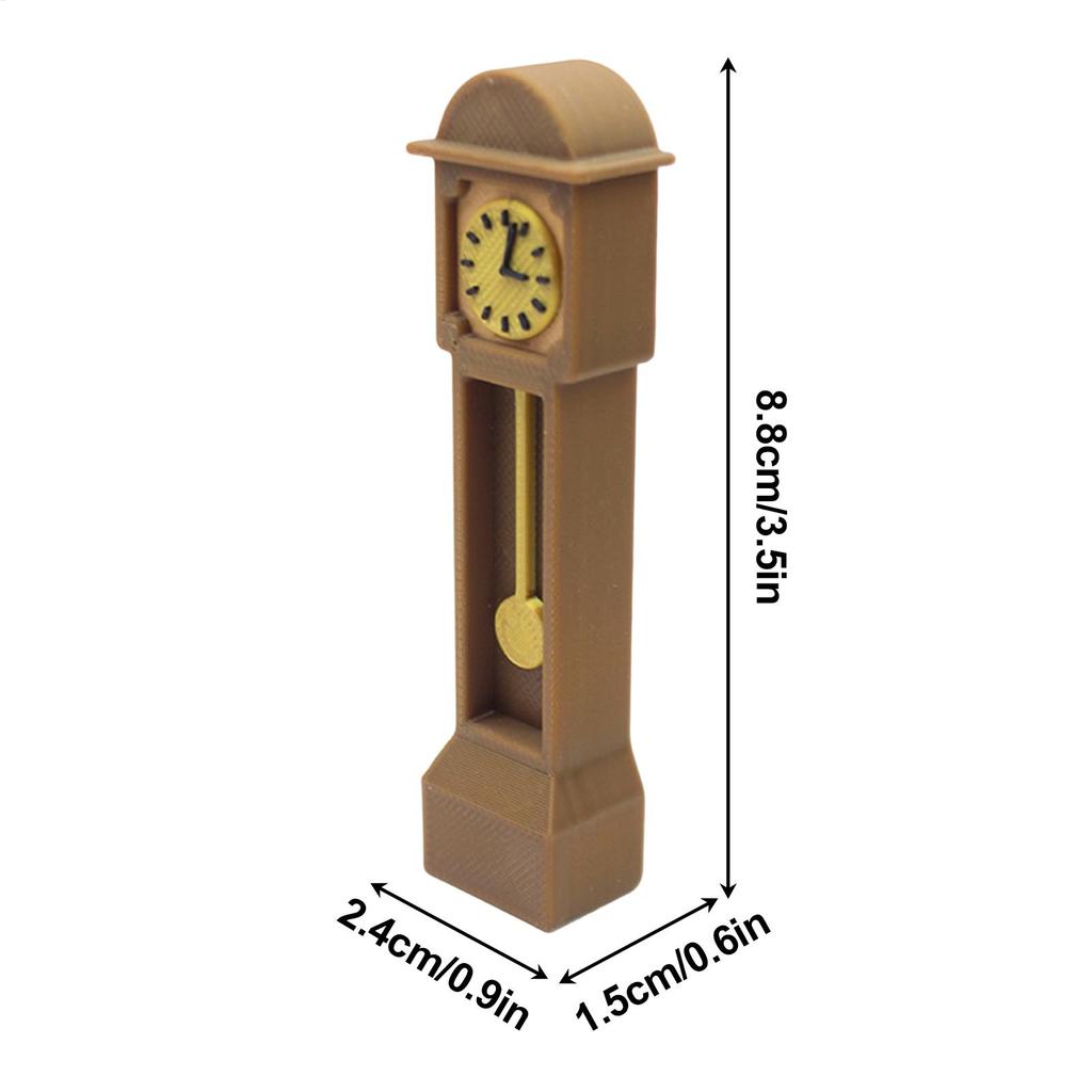 Miniature Doll House Clock Victorian Miniature 1:12 Scale Small Standing Clock Doll House Decor for Kids Teens Adults Home