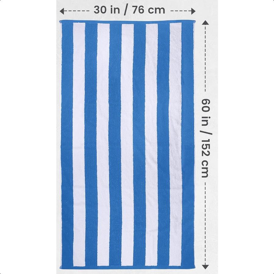 4 Pack Cabana Stripe Beach Towel 30 by 60 Inches Oversized 100 Ringspun Cotton Pool Towels Highly Absorbent Bath Towels for Bea