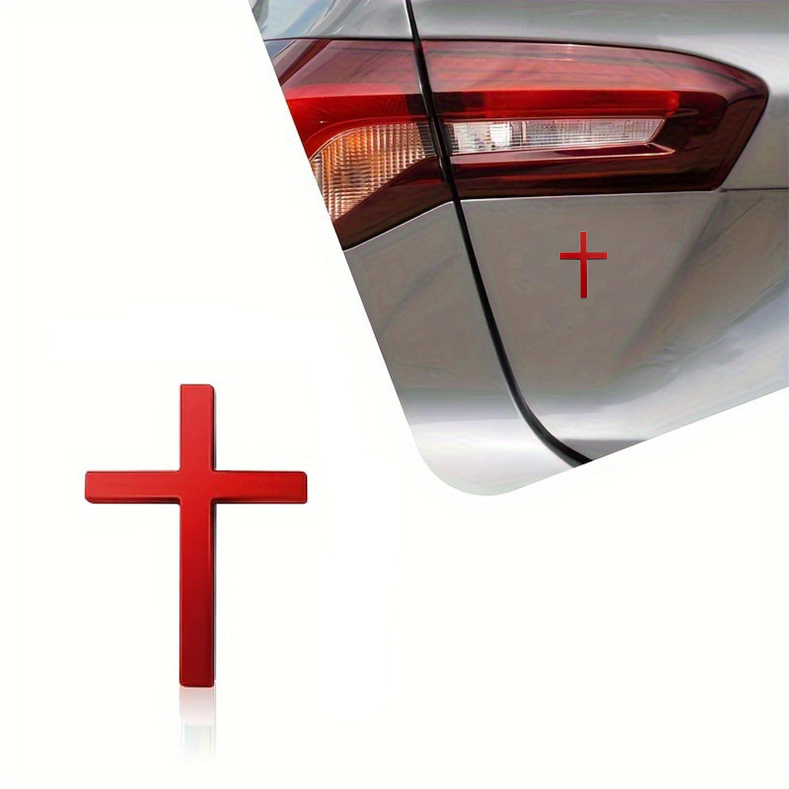 

Metal Christ Cross Badge Sticker Three-dimensional Metal Sticker Cross Car Sticker Motorcycle Car Modified Tail Exquisite Badge Sticker Decoration One Size красный