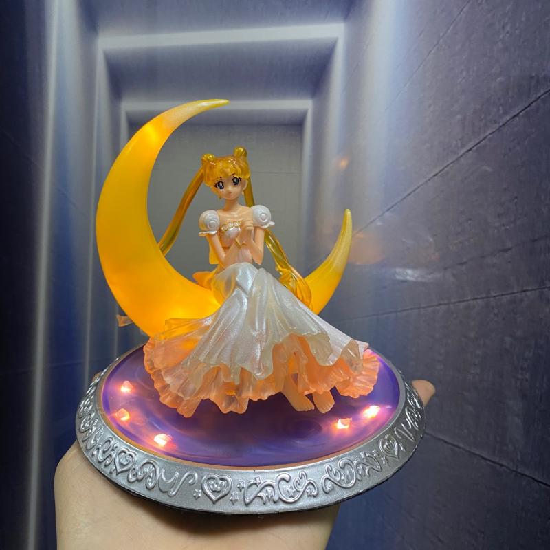 Sailor Moon Anime Actionfigur Modell Leuchtende Nachtlampe Raum Schreibtischdekoration Schlafzimmer Nachttischlampe Spielzeug Kinder Geburtstagsgeschenk