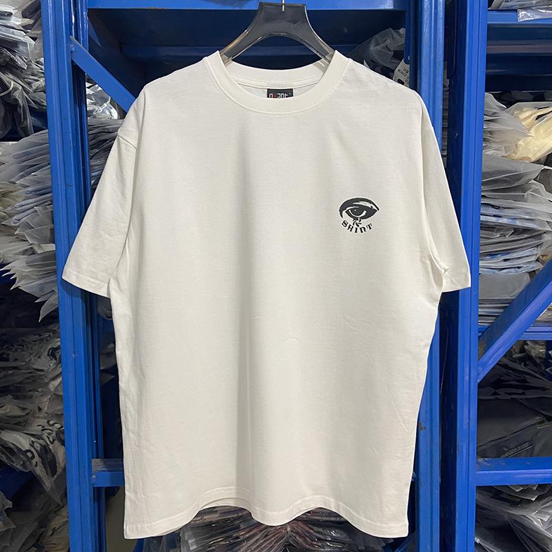 Unisex Unisex Simple Couple Casual Blue Letter Logo Print Saint T Shirt High Quality Cotton Oversize Tee Top White Tshirt With Tag