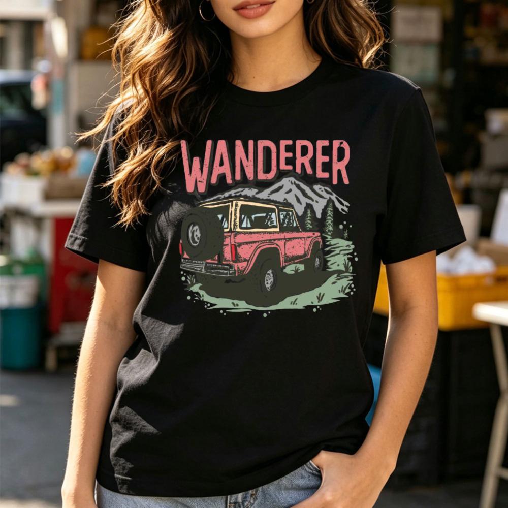 Wanderer Retro Mountain OffRoad Suv Adventure Casual Graphic TShirt Adventure Lover Wanderlust Gift Tshirt Unisex Unisex Cotton T