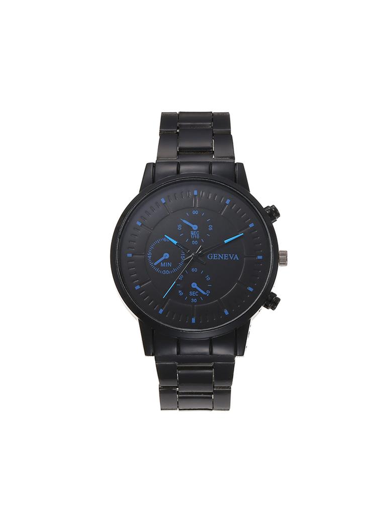New trend fashion temperament high sense round plate rivet scale steel strap men's quartz watch student party