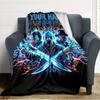 Name Custom Horror Themed Print Flannel Blanket High Quality Warm Comfortable Cover for All Seasons Perfect for Gifts Home Decor