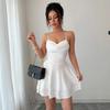 Small French Sexy Women's Clothing Solid Color Waist and Thin Suspender Dress