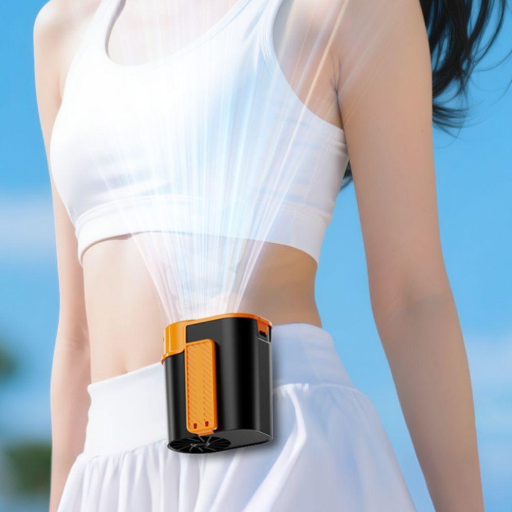 Strong Airflow Waist Clip Fan LED Display Mini Cooling Fan Waist-mounted Fan  Evening Trips
