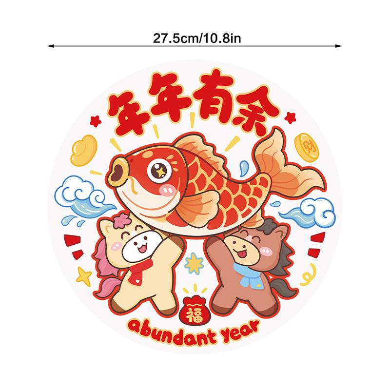 Chinese  Year Decoration Zodiac Horse Window Clings Glueless Pet Wall Stickers For Windows Glass For  Year Winter Party