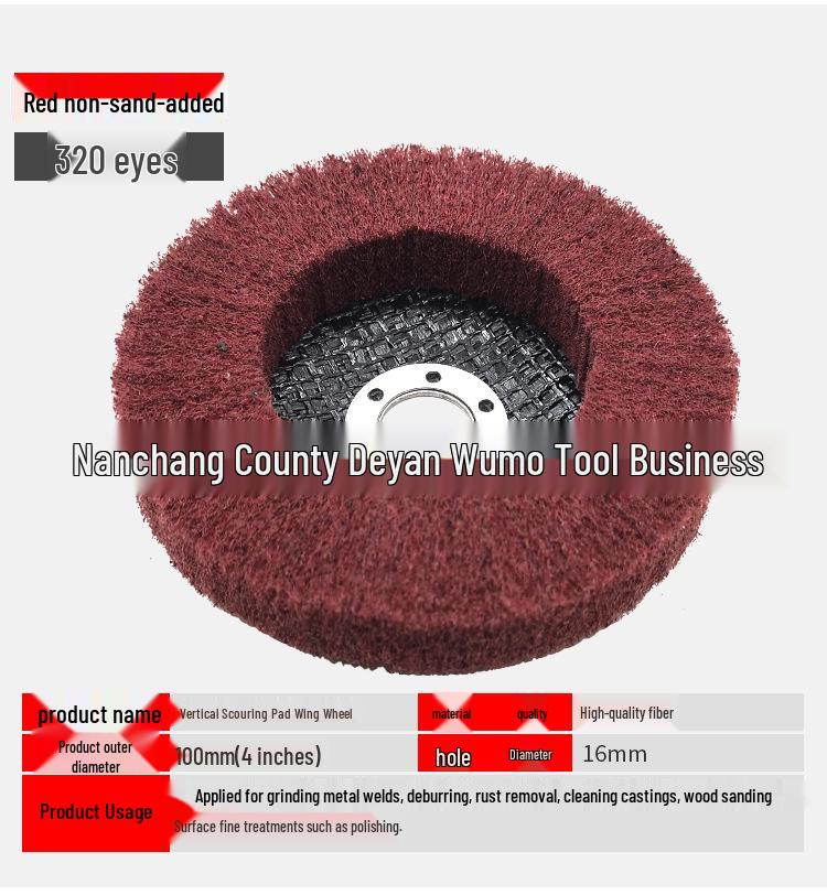 4-Inch Vertical Scouring Pad Wheel for Angle Grinders - Sanding, Polishing & Metal Finishing