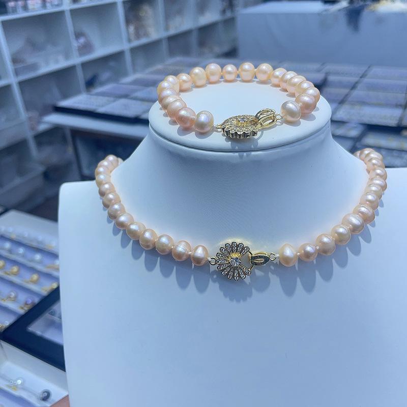 Versatile Five-Piece Natural Freshwater Pearl Necklace Set for Women