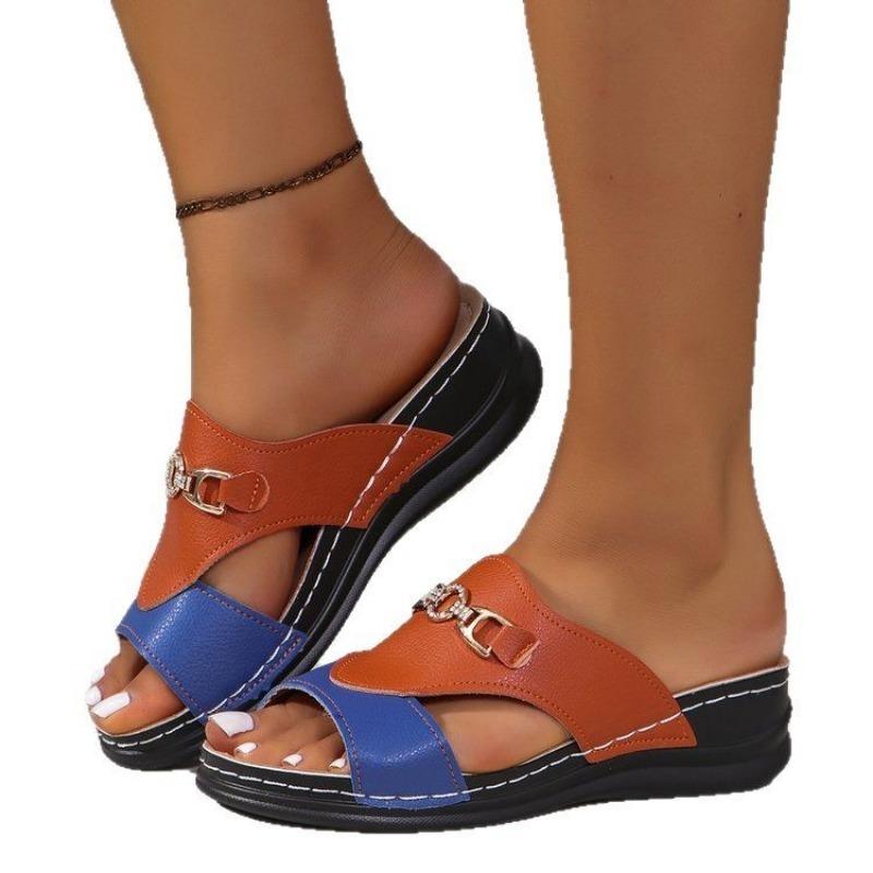 

Шлепанцы на танкетке, Туфли-торты, Шлепанцы и шлепанцы на толстой подошве 43 синий/оранжевый