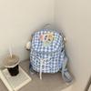 Women's Plaid Mini Backpack Junior High School Student Schoolbag Lightweight Backpack