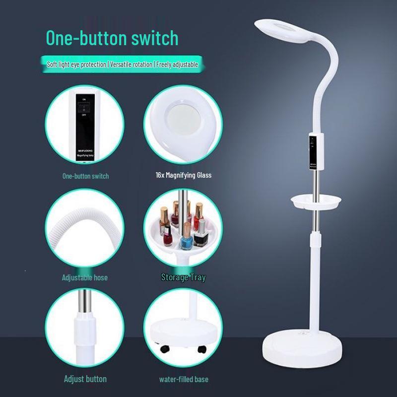 LED Eye-Friendly Tattoo & Nail Art Lamp: Desk & Floor Light for Cosmetic and Eyelash Extension