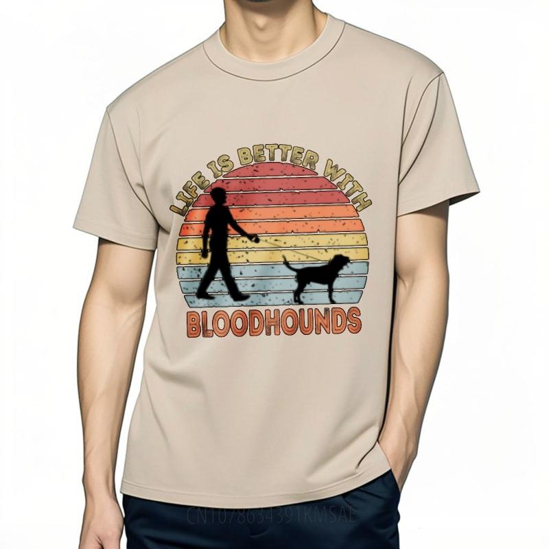 Soft For Unisex Teeshirt Round Neck Tshirt Brand Life Is Better With Bloodhounds Retro Unisex Tees Solid Color Tshirt Big Size Tee