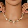 Collana intrecciata tricolore in acciaio al titanio, catena a spina di pesce inossidabile, gioielli di moda per donna