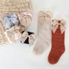Summer Kids Knee High Socks Baby Girls Boys Bow Long Sock Soft Cotton Mesh Breathable Children Hollow Socken For 0-7Years