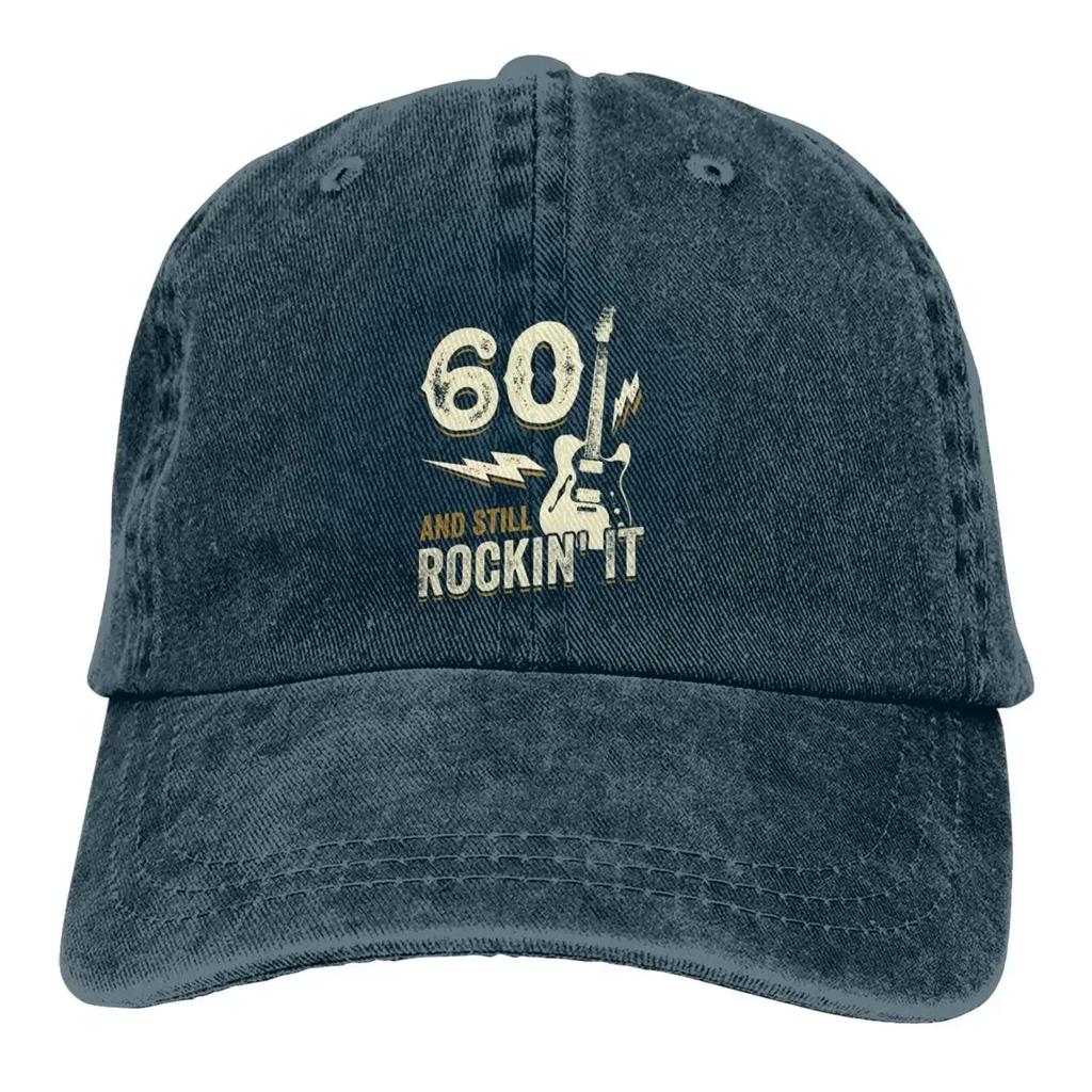Guitar Rock Multicolor Hat Peaked Men Women's Cowboy Cap 60th Birthday Baseball Caps Personalized Visor Protect Hats