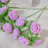 Homemade Crochet Artificial Flowers Cute Woven Plants Branch  Wedding Party Decor