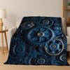 Retro Metal Mechanical Wheel Gear Flannel Blanket Soft Warm Blanket Throw Blanket for Bedroom Living Room Bed Travel Picnic Gift