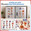 Cute Animal Fridge Decors Christmas Cat Rhinestone Magnets DIY Kit, Make 16Pcs Kitty Magnet Craft Kit Refrigerator Magnets, Faux Diamond for