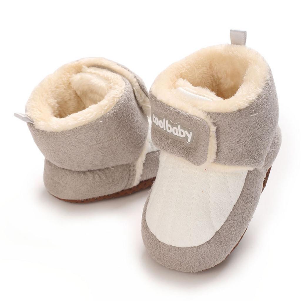 Baby Boys -Lined Thick Warm Cotton Winter Boots for Infant 0-12 Months Old
