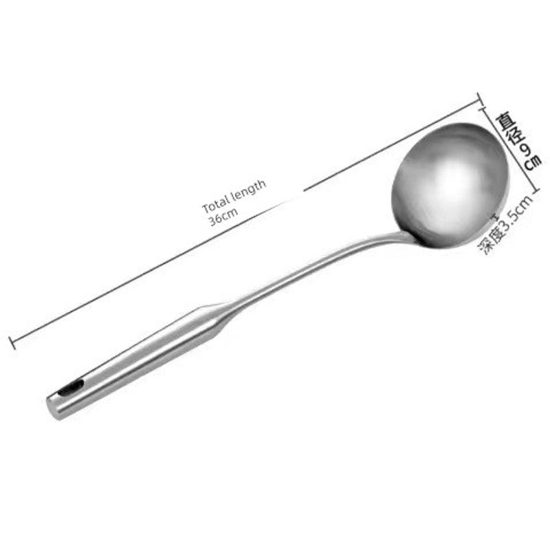 Soup Spoon Large Soup Porridge Ladel For Home 304 Stainless Steel Spoon Long Handle Scoop Porridge Spoon Porridge Spoon Colander 304 # Big Spoon