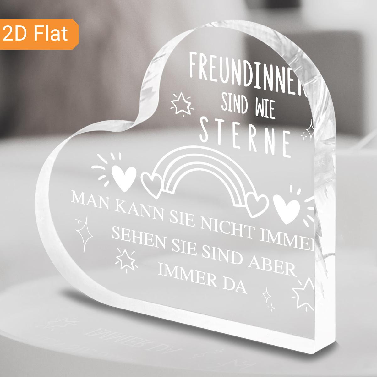 Heart-Shaped Plaque with Quote  Girlfriends Are Like Stars, You Can t Always See Them, But They Are Always There  - Star & Rainbow Design, Nurseries, 10*10cm