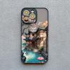 Vintage Oil Painting House Phone Case For iPhone 16 15 7 8 Plus SE2 XR XS X 11 13 12 Pro MAX Mini 14 Pro Max Flower Cover