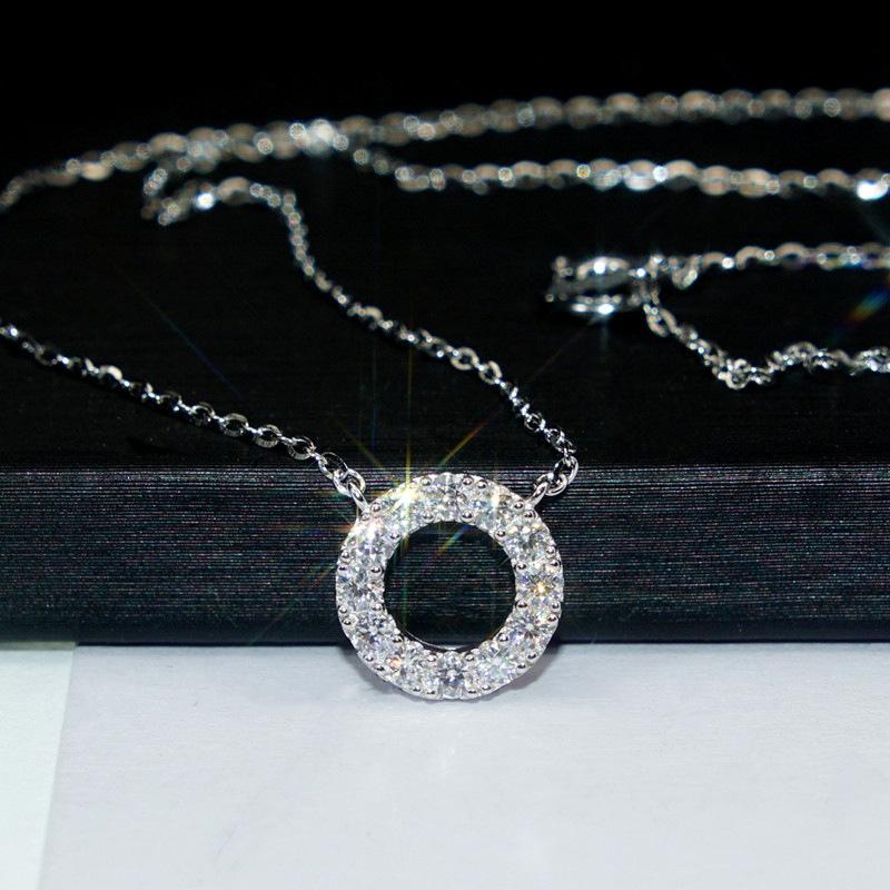 Ladies  Circular Pendant Necklace, Sparkling Design, Minimalist Circular Jewelry, Birthday Gift