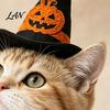 Cosplay Headgear for Dogs Pet Halloween Witch Hat, Bows/Pumpkins Decor, Adjustable Felt Pumpkin Bat Ghost Costume Accessory, Lightweight Comfortable