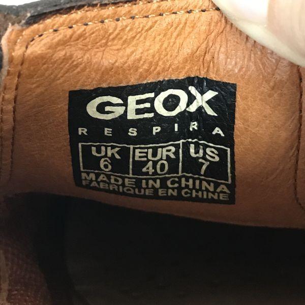 Geox Side Gore Leder Slipper Schuhe 40 25.0 Braun Leichtgewicht Mokassin Obermaterial Loafer(GEBRAUCHT)