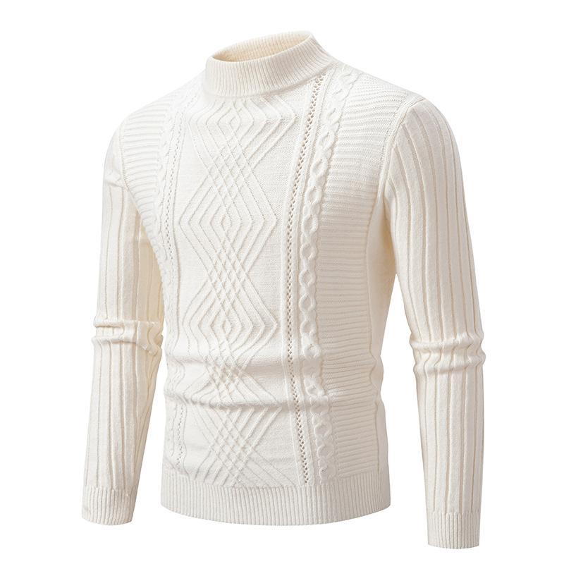 Men S Twisted Knit Sweater Casual Loose Long Sleeve Pullover