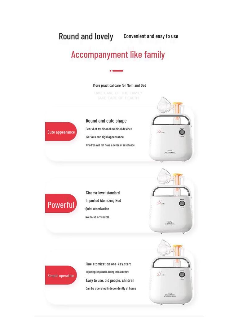ShuangSheng SW-1M Home Nebulizer for All Ages - Compressor Air System