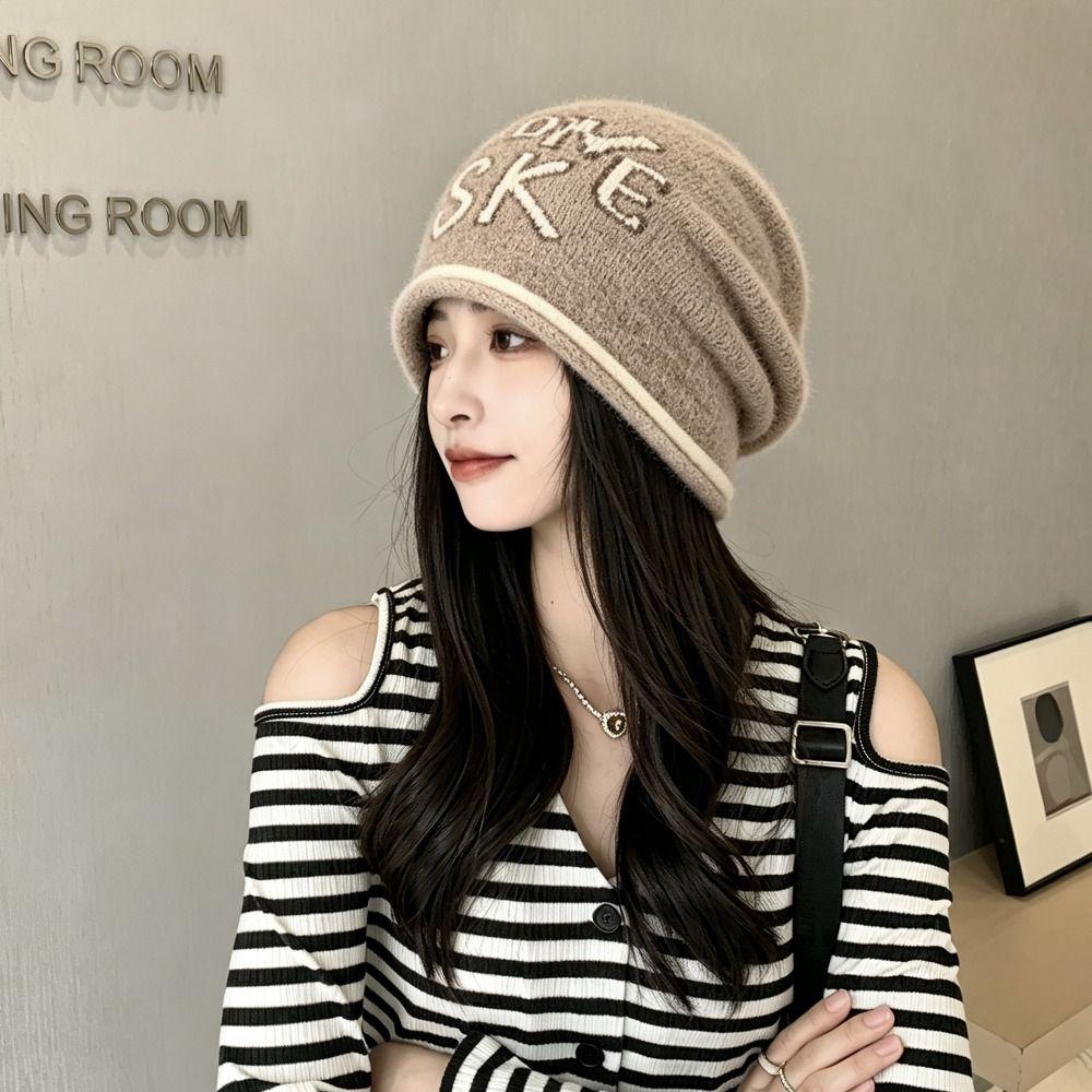 Windproof Beanies Hat Large Head Size Bucket Hat Stylish Skullies Cap  For Couple