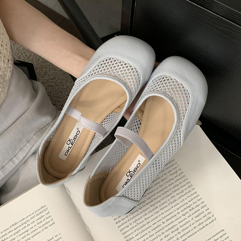 Mode Mode Gummiband Damen Ballerinas Tanzschuhe Damen Netz Atmungsaktives Schuhwerk Zum Hineinschlüpfen Damen Flats Mary Jane Schuhe