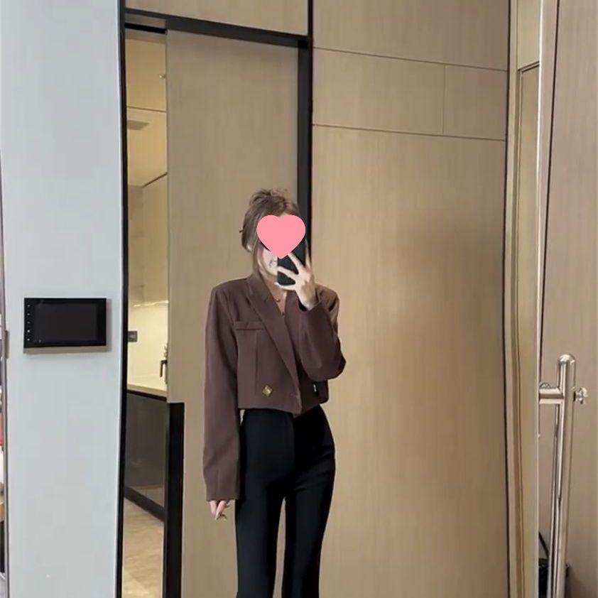 2025 Spring & Fall Petite Blazer and Flared Pants Fashion Set