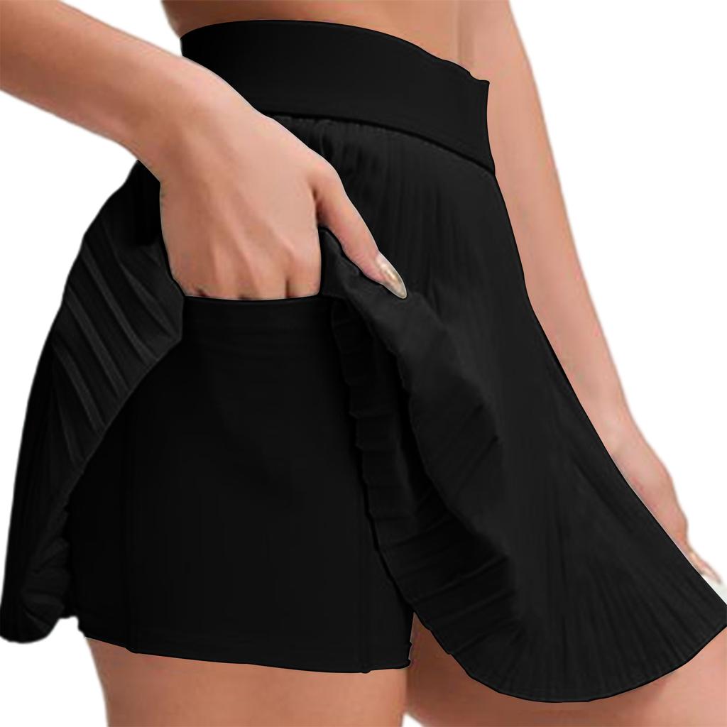 Women Pleated Skirt High Waist Athletic Mini Skirt Tennis Skirt Casual Skirt with Elastic Waistband for Sports and Daily Wear