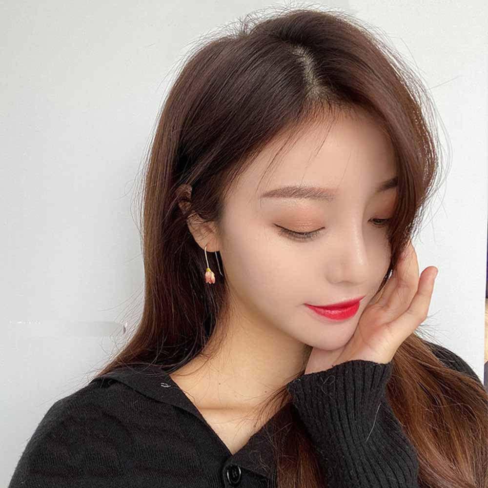 Dangle Wedding Ear Jewelry Tulip Earrings Women's Earrings Long Hook Earrings Korean Style Earrings