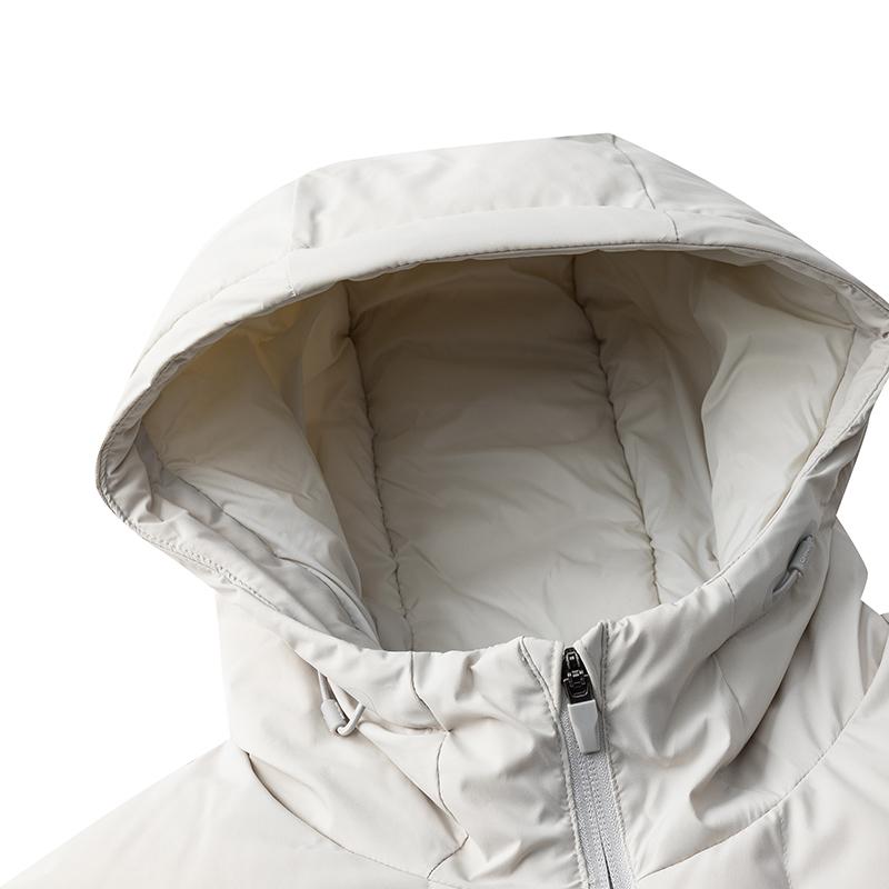 Anta Training Series Duck Down Quick Warm Water Resistant Windproof Warm Hooded Puffer Jacket Unisex Outerwear Light-Pink Gray 172547903-2