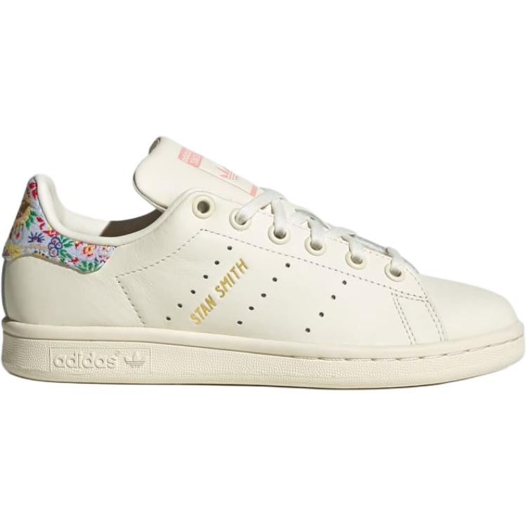 Adidas Liberty London X  Originals Stan Smith Leather Fabric Comfortable Versatile Non-Slip Durable Low-Top Kids Sneakers Kids Sneakers Beige JH7559