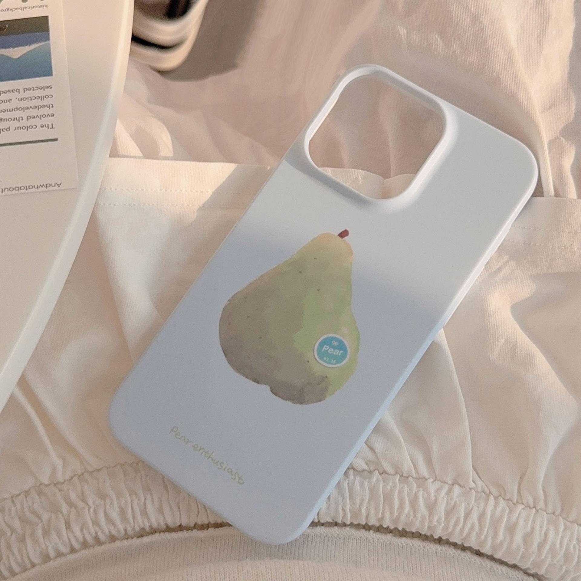 

One Green Pear Suitable for 16ProMax IPhone Case IPhone 15 Fun Niche 14 Philin 13 Matte 12 12pro