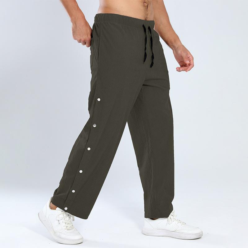 Crazy Muscle Spring and Autumn New Men's Trousers American Retro Vertical Stripes Loose-breasted Casual Pants Versatile