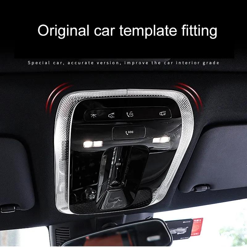 For - Mercedes Benz C GLC EQE Class W206 C260 C300 Stainless Steel Car Accessories Roof Front Reading Lamp Trim Cover