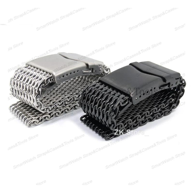 4.0 Cinturini in Acciaio Inossidabile Spesso a Maglia di Squalo per Seiko Fibbia Regolabile Solida Cinturino per Orologio Subacqueo 18/20/22mm Braccialetto di Lusso