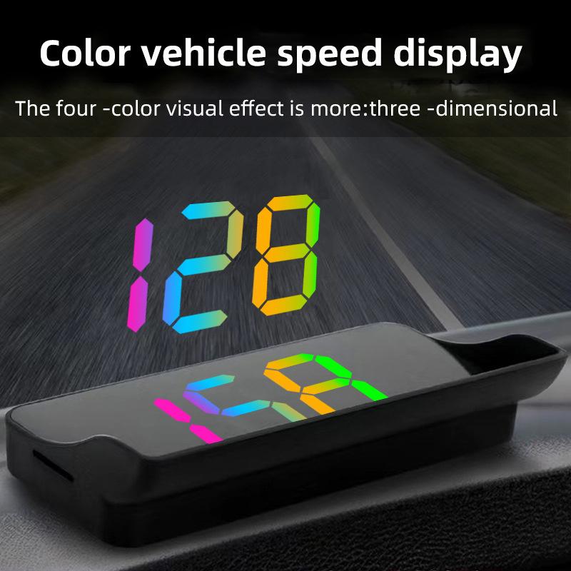 Car Windshield Projector Digital Speed Hud Colorful Speedometer Head Up Display Kmh Plug And Play Gps For Truck Vehicles